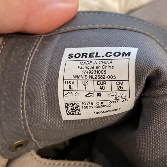 SOREL Boots size 9 BNWOT see pictures heel is 1 1/2” color gray leather upper - Picture 9 of 17